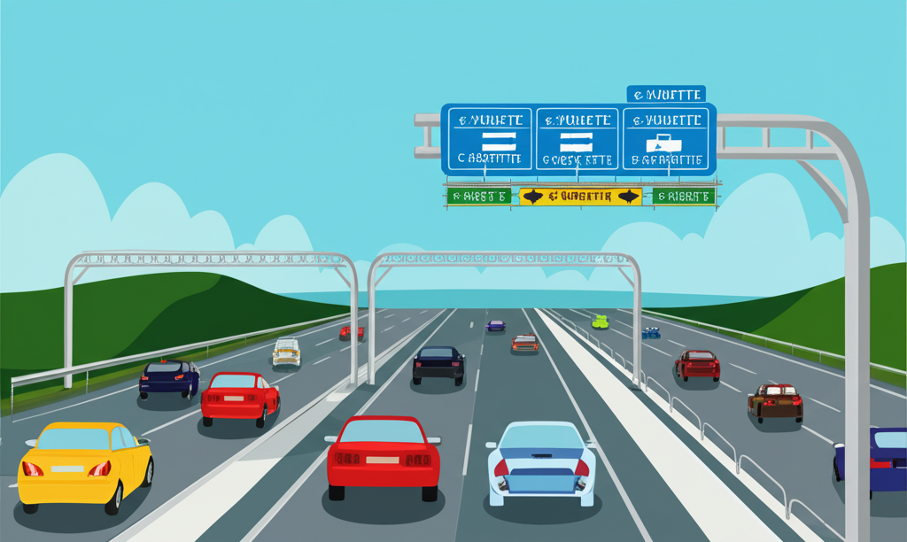 Highway toll vignette illustration